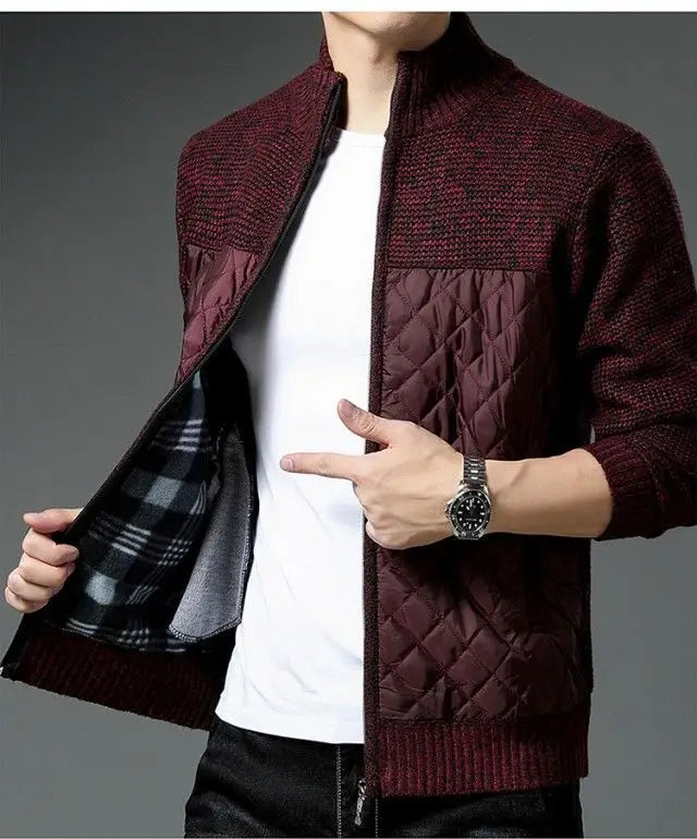 Patchwork Knit Jacket