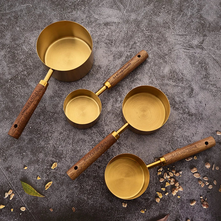 Gold Measuring Cups and Spoons