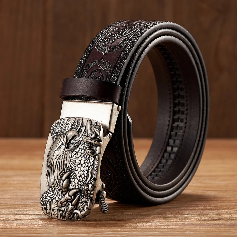 Eagle Buckle Leather Belt