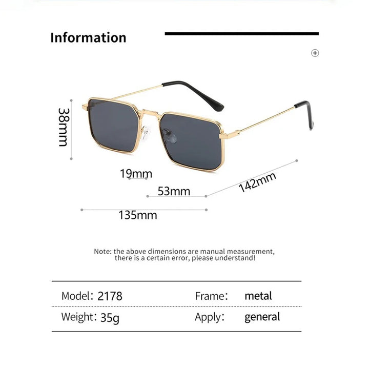 Rectangular Metal Sunglasses