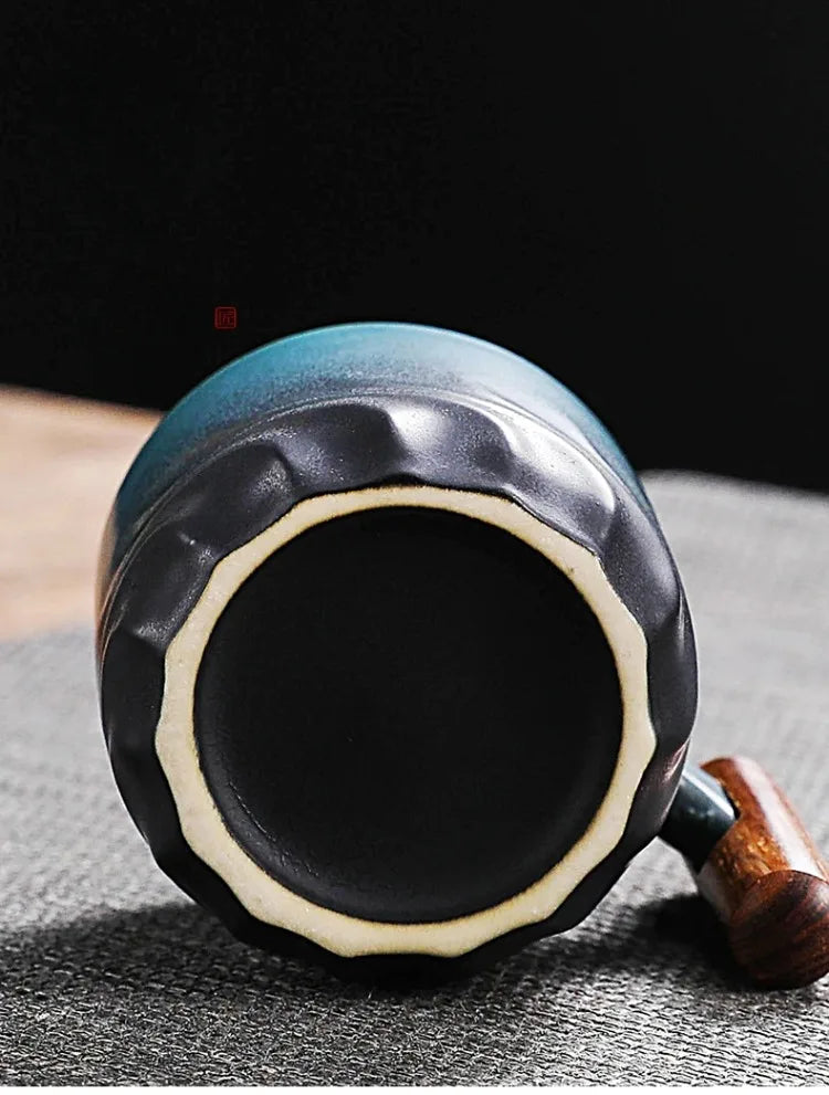 Ceramic Cup with Wooden Handle
