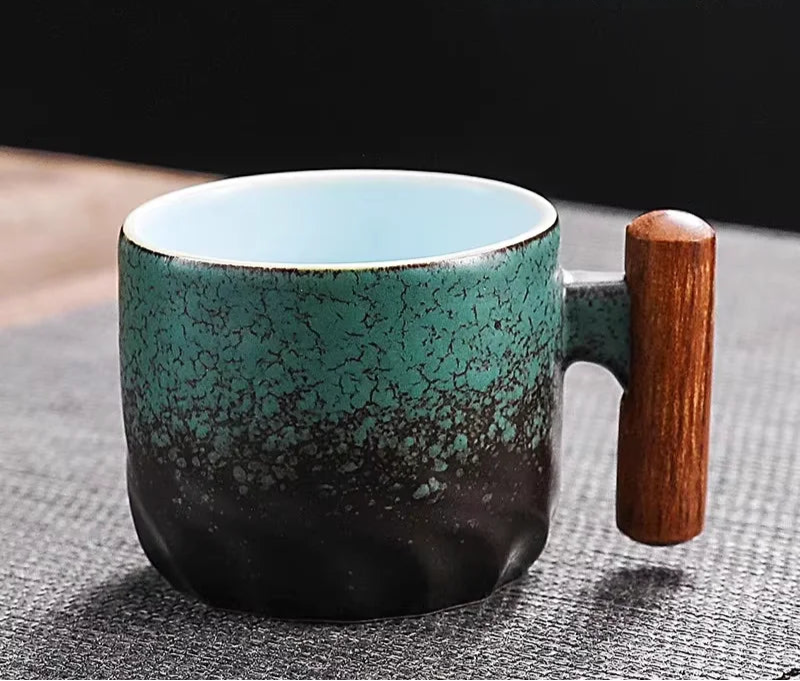 Ceramic Cup with Wooden Handle
