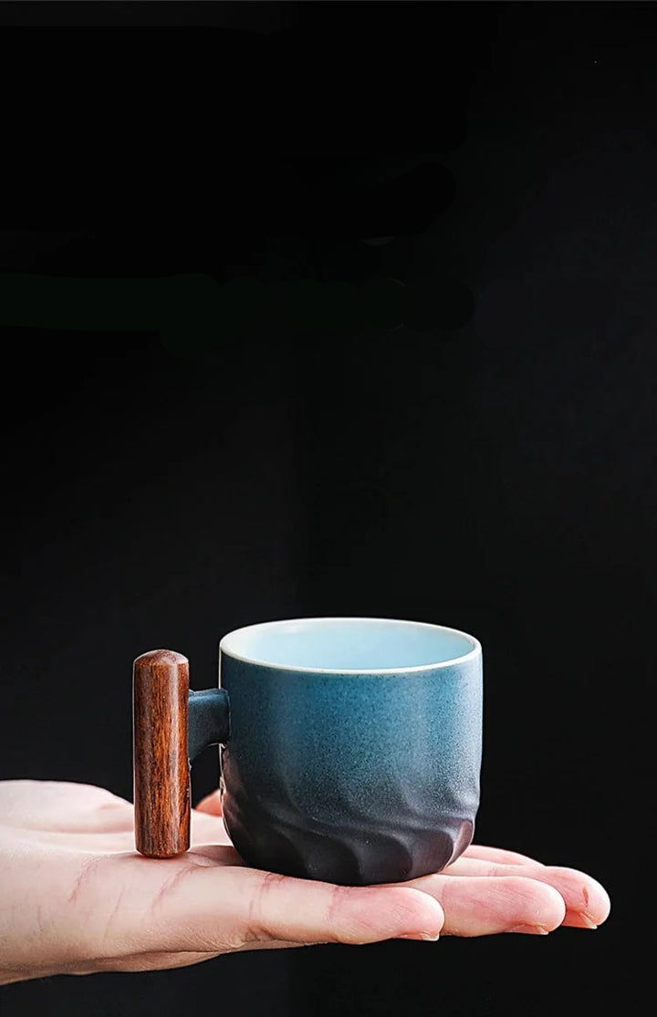 Ceramic Cup with Wooden Handle