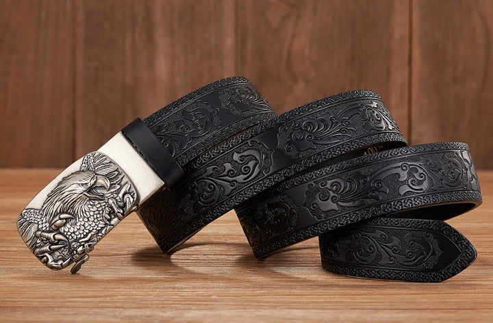 Eagle Buckle Leather Belt