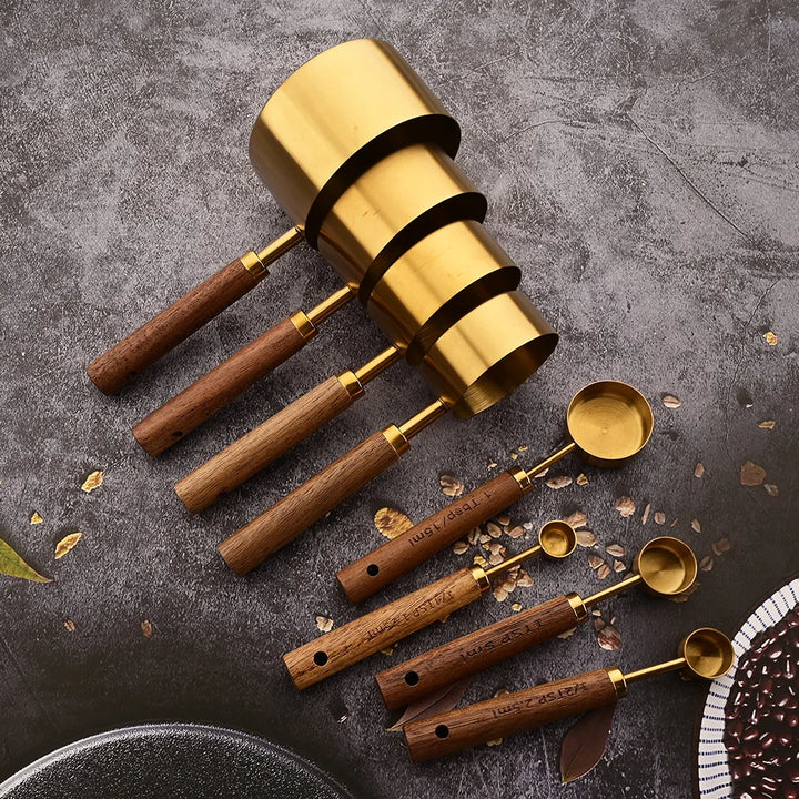 Gold Measuring Cups and Spoons