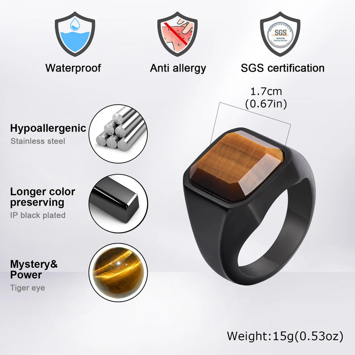 Tiger Eye Signet Ring