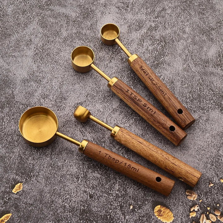 Gold Measuring Cups and Spoons