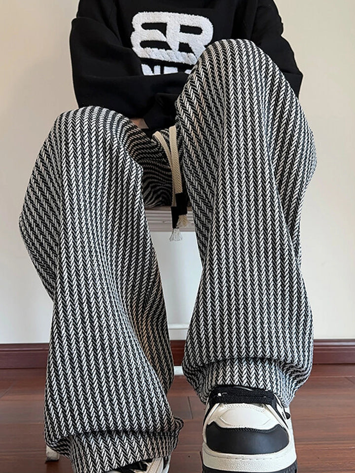 Striped Relax Fit Drawstring Pants