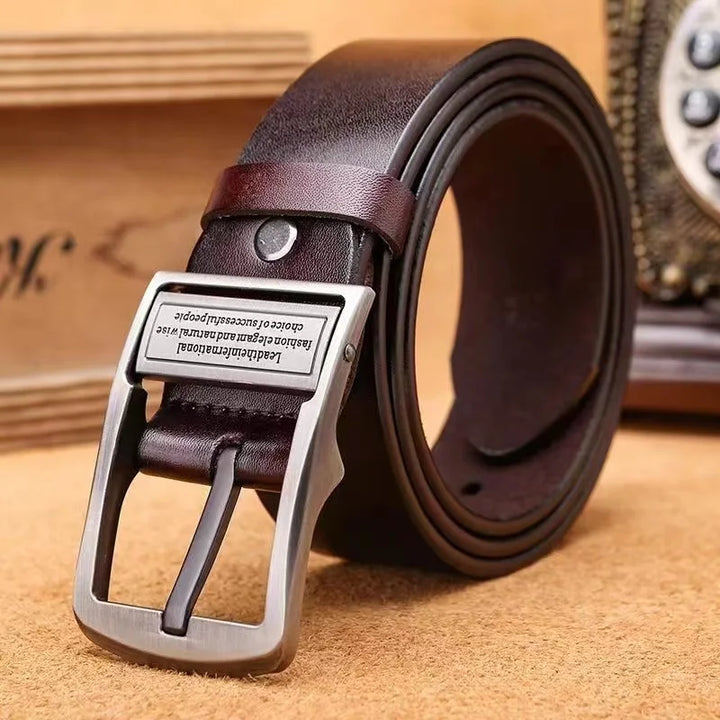 Classic Cowhide Pin Buckle Belt