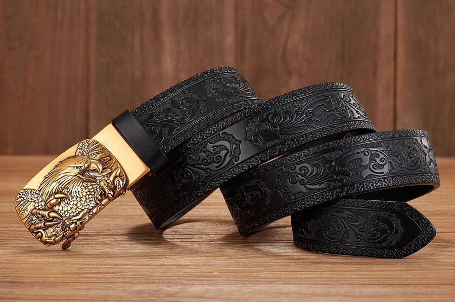 Eagle Buckle Leather Belt