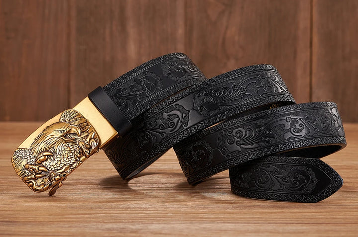 Eagle Buckle Leather Belt