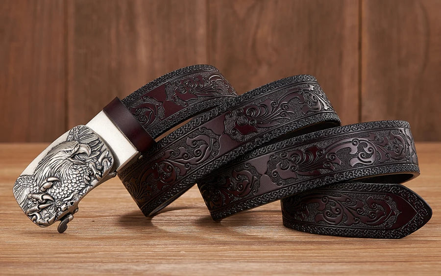 Eagle Buckle Leather Belt