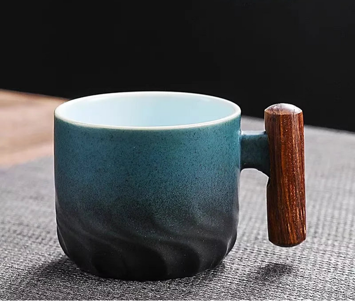 Ceramic Cup with Wooden Handle
