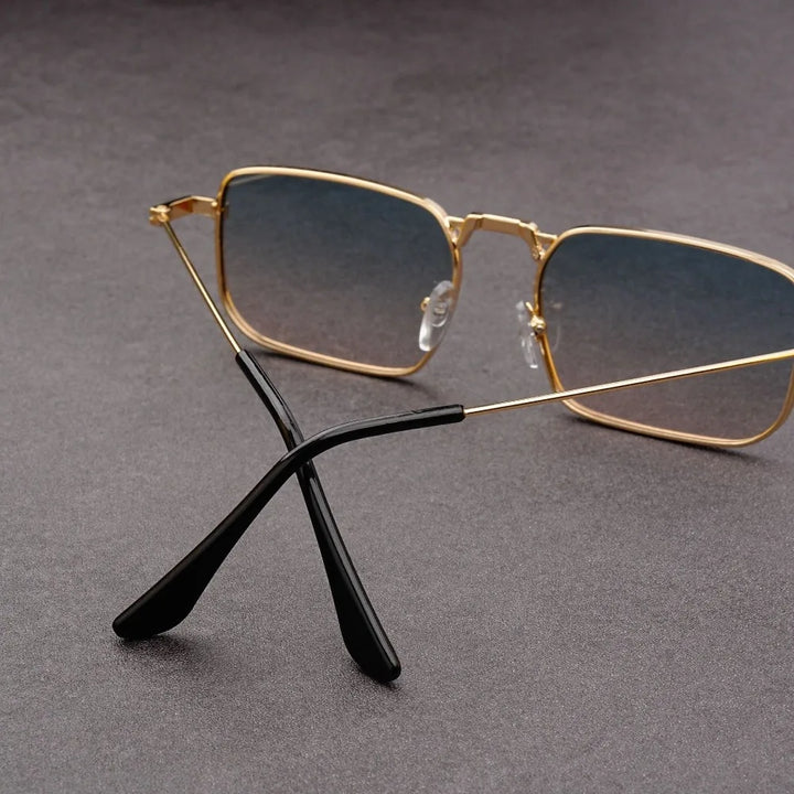 Rectangular Metal Sunglasses