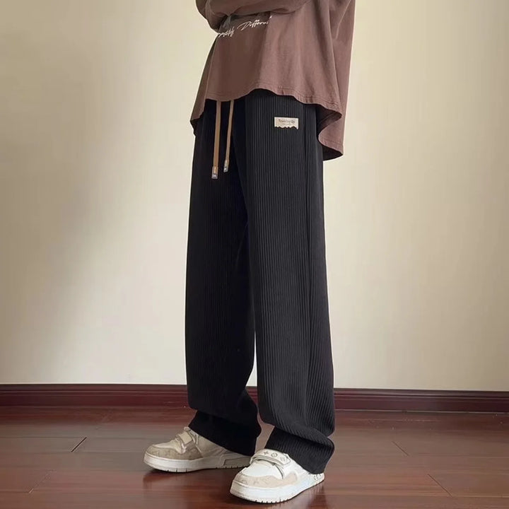 Textured Wide-Leg Pants
