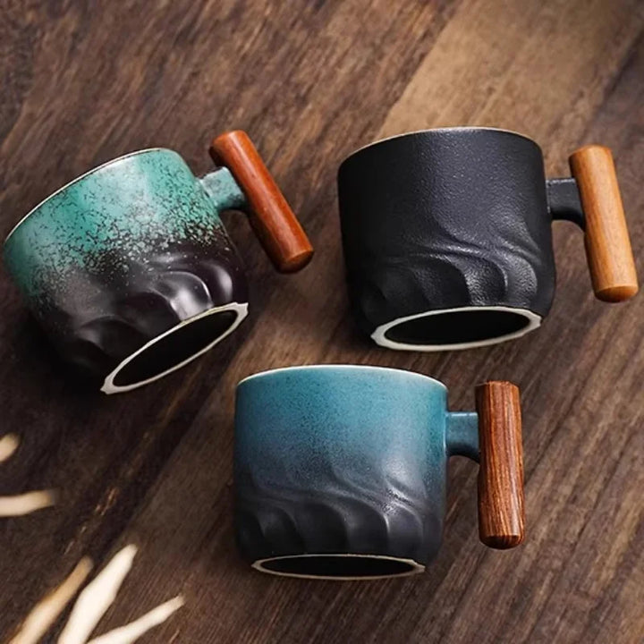 Ceramic Cup with Wooden Handle