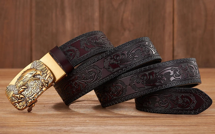 Eagle Buckle Leather Belt