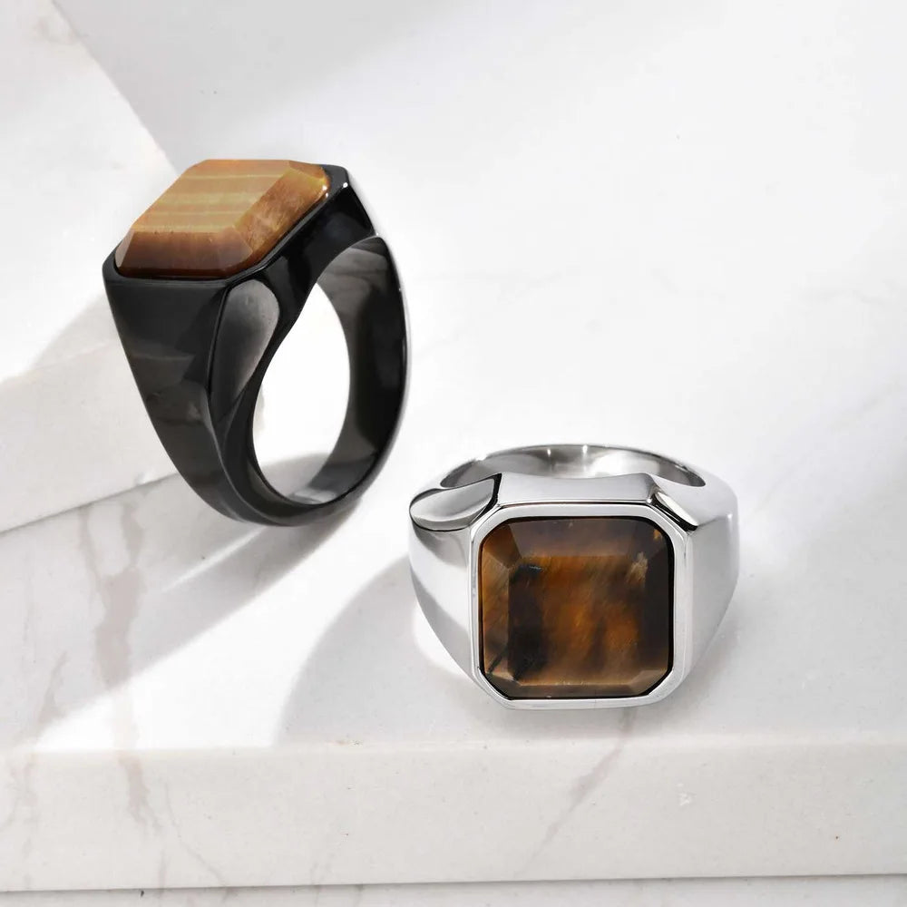 Tiger Eye Signet Ring