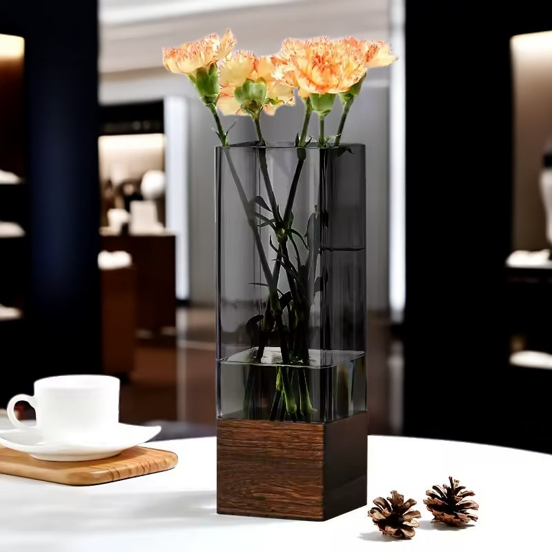 Acrylic Wood Base Vase